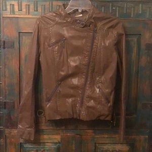 Pleather Bomber Jacket